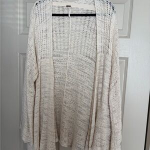 Free People Cream Open-Front Cardigan